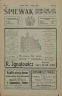 Śpiewak: miesięcznik literacko-muzyczny 1910.02.01 R.4 Nr2