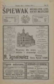 Śpiewak: miesięcznik literacko-muzyczny 1910.04.01 R.4 Nr4