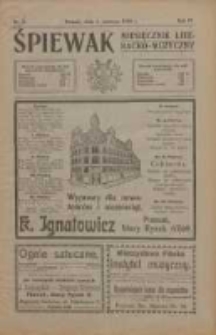 Śpiewak: miesięcznik literacko-muzyczny 1910.06.01 R.4 Nr6