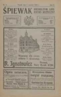 Śpiewak: miesięcznik literacko-muzyczny 1910.09.01 R.4 Nr9