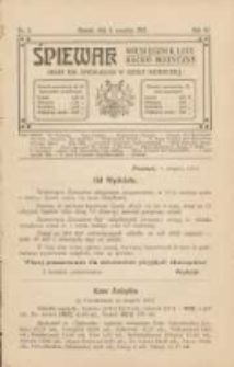 Śpiewak: miesięcznik literacko-muzyczny : organ Kół Śpiewackich w Rzeszy Niemieckiej 1912.09.01 R.6 Nr9