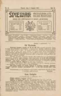 Śpiewak: miesięcznik literacko-muzyczny : organ Kół Śpiewackich w Rzeszy Niemieckiej 1912.11.01 R.6 Nr11