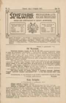 Śpiewak: miesięcznik literacko-muzyczny : organ K&oacute;ł Śpiewackich w Rzeszy Niemieckiej 1912.11.01 R.6 Nr11