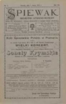Śpiewak: miesięcznik literacko-muzyczny : organ K&oacute;ł Śpiewackich i Tow[arzystw] Organist&oacute;w w obrębie Rzeszy Niemieckiej 1913.03.01 R.7 Nr3