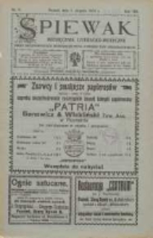 Śpiewak: miesięcznik literacko-muzyczny : organ Kół Śpiewackich i Tow[arzystw] Organistów w obrębie Rzeszy Niemieckiej 1914.08.01 R.8 Nr8