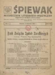 Śpiewak: miesięcznik literacko-muzyczny : organ Związku Kół Śpiewackich w Poznańskiem 1921.04 R.13 Nr1