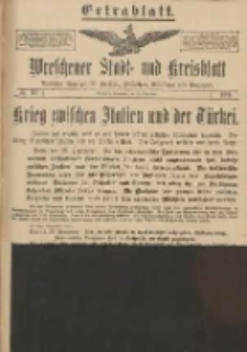 Wreschener Stadt und Kreisblatt: amtlicher Anzeiger f&uuml;r Wreschen, Miloslaw, Strzalkowo und Umgegend 1911.09.30 Nr117 Extra Blatt