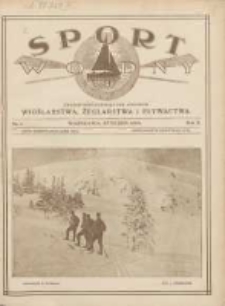 Sport Wodny: czasopismo poświęcone sprawom wioślarstwa, żeglarstwa i pływactwa 1926.01 R.2 Nr1