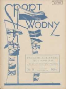 Sport Wodny: dwutygodnik poświęcony sprawom wioślarstwa, żeglarstwa i pływactwa 1929.08 R.5 Nr13