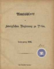 Amtsblatt der K&ouml;niglichen Regierung zu Posen. 1886.01.05 Nro.1