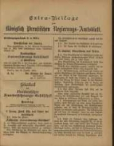 Extra = Beilage zum K&ouml;niglich Preu&szlig;ischen Regierungs - Amtsblatt