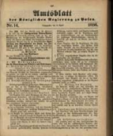 Amtsblatt der K&ouml;niglichen Regierung zu Posen. 1886.04.06 Nro.14