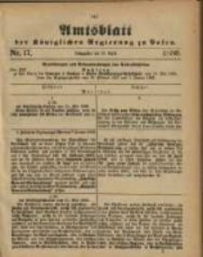 Amtsblatt der K&ouml;niglichen Regierung zu Posen. 1886.04.27 Nro.17