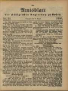 Amtsblatt der K&ouml;niglichen Regierung zu Posen. 1886.08.17 Nro.33