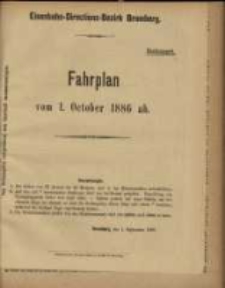 Fahrplan vom 1. October 1886 ab.