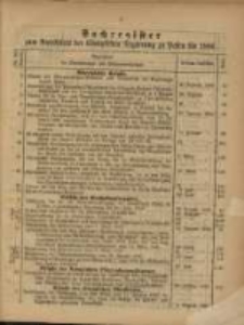 Sachregister ... f&uuml;r 1886.