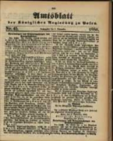 Amtsblatt der K&ouml;niglichen Regierung zu Posen. 1886.11.09 Nro.45