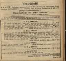 Verzeichniss &hellip;. vom 1. December 1886 &hellip; am 1. Juli 1887.... Staatsanleihe vom Jahre 1868 A.