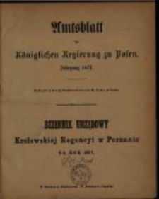 Amtsblatt der K&ouml;niglichen Regierung zu Posen. 1871.01.03 Nro.1