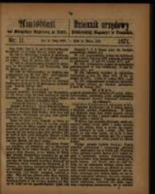 Amtsblatt der K&ouml;niglichen Regierung zu Posen. 1871.03.14 Nro.11