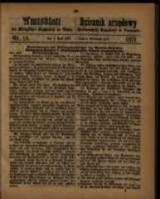 Amtsblatt der K&ouml;niglichen Regierung zu Posen. 1871.04.04 Nro.14