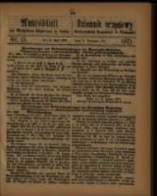 Amtsblatt der K&ouml;niglichen Regierung zu Posen. 1871.04.11 Nro.15