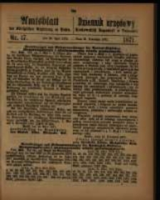 Amtsblatt der K&ouml;niglichen Regierung zu Posen. 1871.04.25 Nro.17