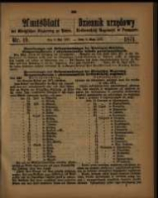 Amtsblatt der K&ouml;niglichen Regierung zu Posen. 1871.05.09 Nro.19