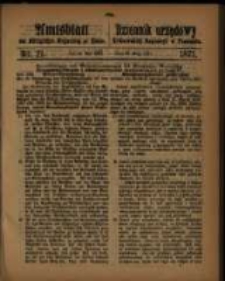 Amtsblatt der K&ouml;niglichen Regierung zu Posen. 1871.05.23 Nro.21