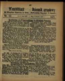 Amtsblatt der K&ouml;niglichen Regierung zu Posen. 1871.06.06 Nro.23