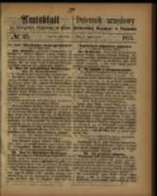 Amtsblatt der K&ouml;niglichen Regierung zu Posen. 1871.07.04 Nro.27