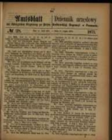 Amtsblatt der K&ouml;niglichen Regierung zu Posen. 1871.07.11 Nro.28
