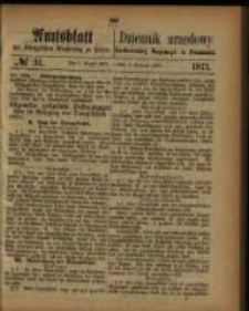 Amtsblatt der K&ouml;niglichen Regierung zu Posen. 1871.08.01 Nro.31
