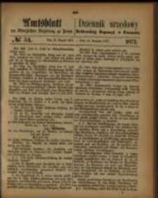 Amtsblatt der K&ouml;niglichen Regierung zu Posen. 1871.08.22 Nro.34