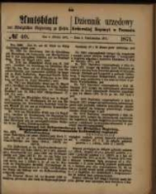 Amtsblatt der K&ouml;niglichen Regierung zu Posen. 1871.10.03 Nro.40