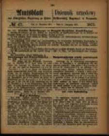 Amtsblatt der K&ouml;niglichen Regierung zu Posen. 1871.11.21 Nro.47