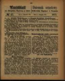 Amtsblatt der Königlichen Regierung zu Posen. 1871.11.21 Nro.47