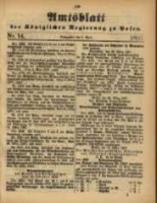 Amtsblatt der K&ouml;niglichen Regierung zu Posen. 1887.04.05 Nro 14
