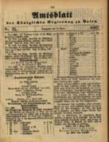 Amtsblatt der K&ouml;niglichen Regierung zu Posen. 1887.04.12 Nro 15