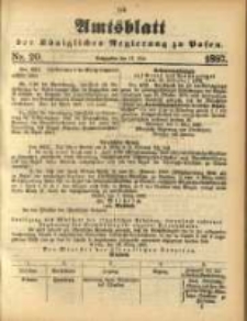 Amtsblatt der K&ouml;niglichen Regierung zu Posen. 1887.05.17 Nro 20