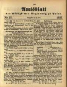 Amtsblatt der K&ouml;niglichen Regierung zu Posen. 1887.05.24 Nro 21