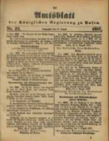 Amtsblatt der K&ouml;niglichen Regierung zu Posen. 1887.08.16 Nro.33