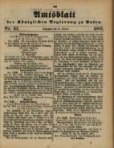Amtsblatt der K&ouml;niglichen Regierung zu Posen. 1887.10.25 Nro.43