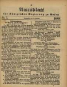 Amtsblatt der K&ouml;niglichen Regierung zu Posen. 1888.02.14 Nro.7