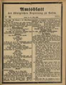 Amtsblatt der K&ouml;niglichen Regierung zu Posen. 1888.03.20 Nro.12