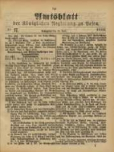 Amtsblatt der K&ouml;niglichen Regierung zu Posen. 1888.04.24 Nro.17