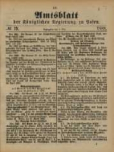 Amtsblatt der Königlichen Regierung zu Posen. 1888.05.08 Nro.19