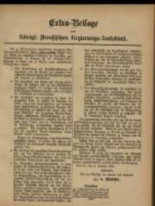 Extra - Beilage zum K&ouml;nigl. Preu&szlig;ischen Regierung -Amtsblatt