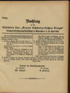 Nachtrag zu den Statuten des „Neuen Schweizerischen Lloyd” Transport=Versicherungs=Gesellschaft in Winterthur d. d. 23. April 1883