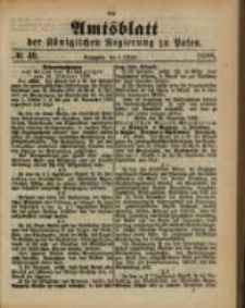 Amtsblatt der K&ouml;niglichen Regierung zu Posen. 1888.10.02 Nro.40